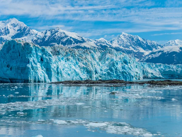 View Icy Water Islet Hubbard Glacier Alaska Summertime — 스톡 사진