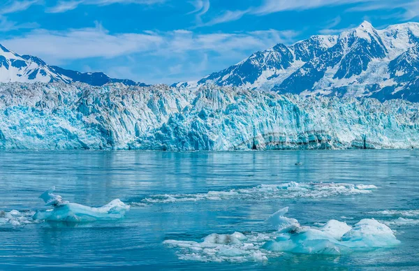 View Icebergs Front Snout Hubbard Glacier Alaska Summertime — 图库照片