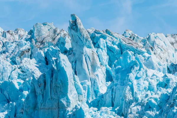 View Jagged Peaks Snout Hubbard Glacier Alaska Summertime Royalty Free Stock Images