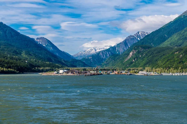 View Sailing Away Skagway Alaska Summers Evening — Stock fotografie