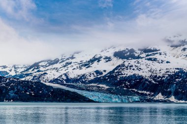 A view towards Reid Glacier in Glacier Bay, Alaska in summertime