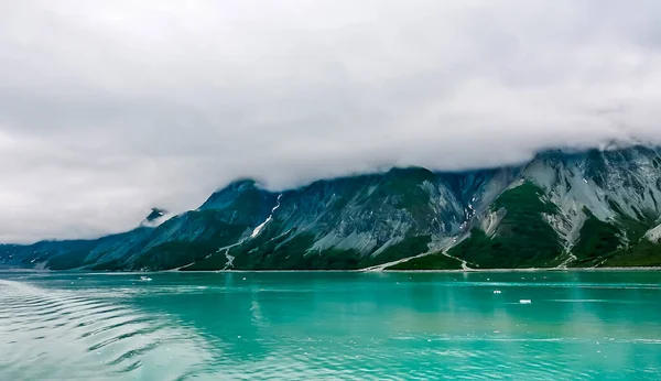 View Mist Covered Sides Glacier Bay Alaska Summertime — Stock Fotó