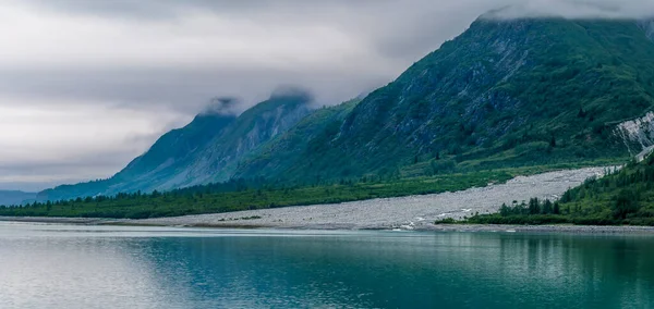 View Moraine Deposits Close Margerie Glacier Glacier Bay Alaska Summertime — Stockfoto