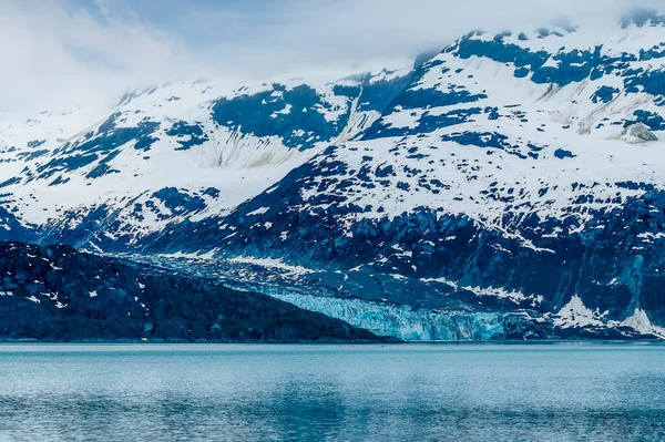 View Margerie Glacier Mountain Backdrop Glacier Bay Alaska Summertime — Foto Stock