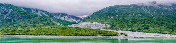 Panorama View Shoreline Close Margerie Glacier Glacier Bay Alaska Summertime — Stock Fotó