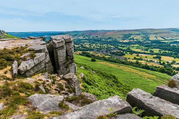 View Gap Cliff Edge Bamford Edge Bamford Summertime — Foto de Stock