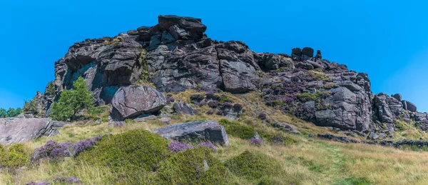 A view across the highest part of the summit of the Roaches, Staffordshire, UK in summertime