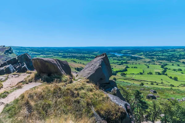 View Highest Part Summit Roaches Leek Valley Staffordshire Summertime — Stockfoto