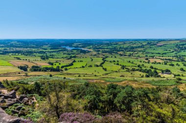 A view over the Leek Valley from the summit of the Roaches escarpment, Staffordshire, UK in summertime