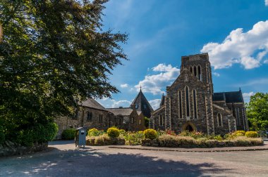 Manastıra doğru bir manzara, İngiltere 'nin Leicestershire kentindeki St. Bernard Manastırı.