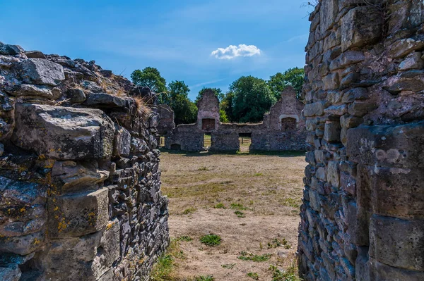 Una Vista Través Opeing Las Ruinas Embrujadas Grace Dieu Priory —  Fotos de Stock