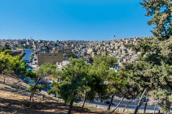 Una Vista Desde Ciudadela Mirando Hacia Norte Sobre Ammán Jordania — Foto de Stock