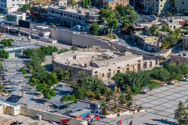 Вид Цитадели Амфитеатр Одеон Аммане Иордания Летом — стоковое фото