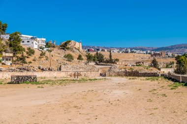 Ürdün 'ün Jerash kentindeki antik Roma yerleşim yerindeki Hipodrom manzarası
