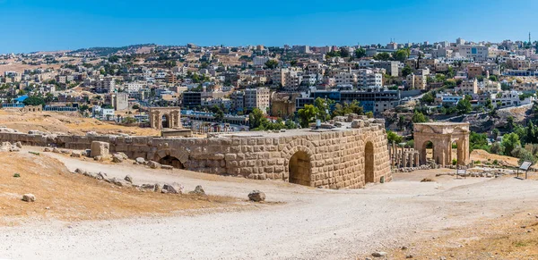 Uma Vista Após Anfiteatro Para Portão Norte Antigo Assentamento Romano — Fotografia de Stock