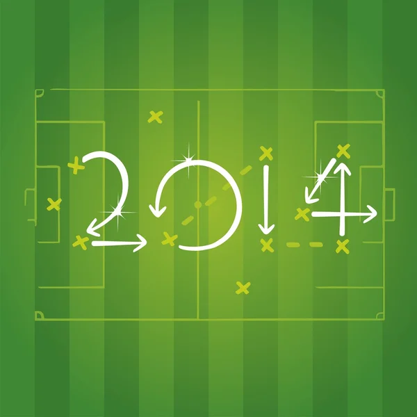 Strategie Fotbal 2014 pro cíl — Stockový vektor