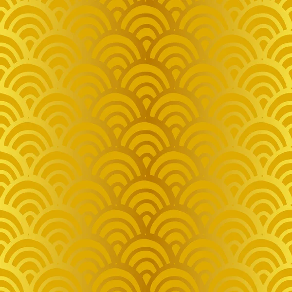 Poisson motif sans couture échelle d'or pour le textile, papier d'emballage, etc. Traditionnel oriental, symbole chinois du succès — Image vectorielle