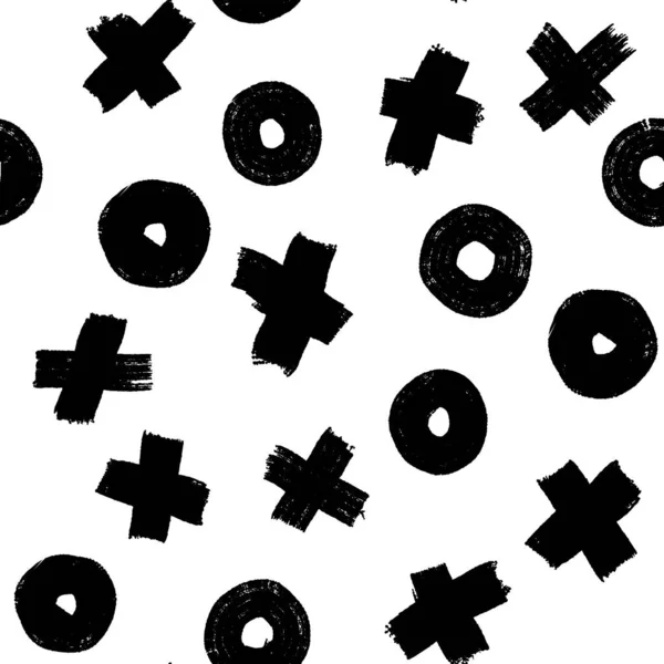 Tic-tac-toe, izole edilmiş arka planda soyut ve pürüzsüz oyun oynanıyor. Vektör el çizimi illüstrasyon.