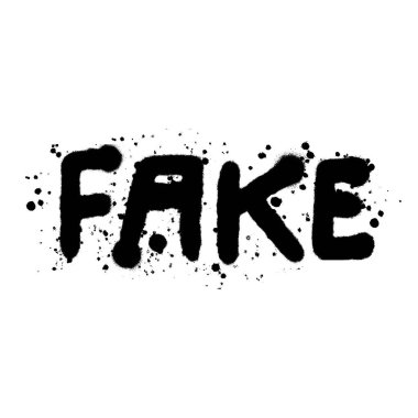 Sahte grafiti metni, boya damlaları ve lekeli akryl sprey boya. Vektör t-shirt baskısı, poster, afiş tasarımı.