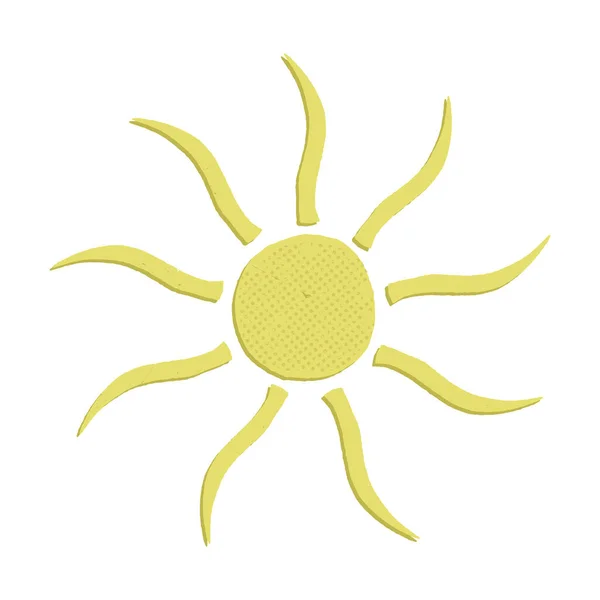 かわいいレトロな太陽、夏と暖かいシンボル、天体。ヴィンテージスタイルのベクトル手描きイラスト. — ストックベクタ
