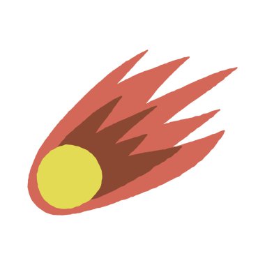 Şirin kayan yıldız, kuyruklu yıldızı düşen kuyruklu yıldız. İzole edilmiş arkaplanda vektör elle çizilmiş illüstrasyon ve tişört baskısı tasarımı.