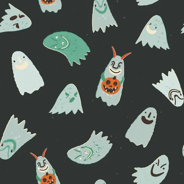 Halloween Vector Seamless Pattern Fabric Wallpapers Wrapping Paper Other Print — 图库矢量图片