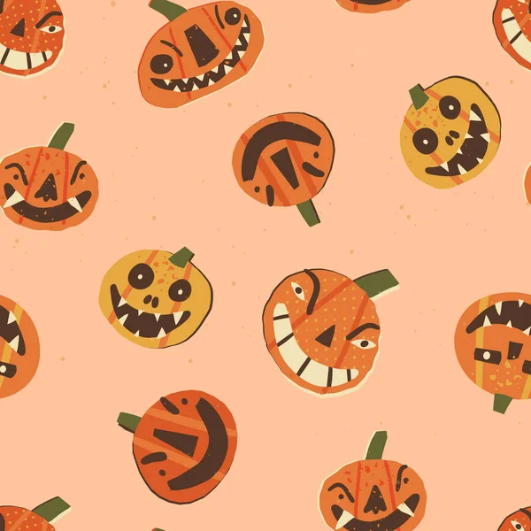 Halloween Vector Seamless Pattern Textile Fabric Wallpapers Wrapping Paper Other — Stok Vektör