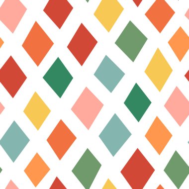 Pastilli, elle çizilmiş, soyut, pürüzsüz bir desen. Kaplama kağıdı, duvar kağıdı, kaplama, kumaş, tekstil baskısı ve diğer tasarım için izole edilmiş arka planda renkli etnik vektör tekrarı.