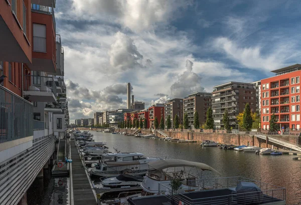 Frankfurt Main Germany September 2021 Residential Commercial Buildings Westhabor Area — Stock Photo, Image