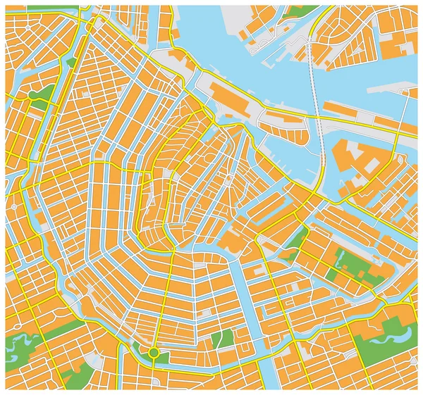 Amsterdam şehir haritası — Stok Vektör