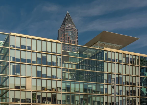 Frankfurt Main Alemanha Outubro 2021 Vista Para Messetower Feira Comercial — Fotografia de Stock