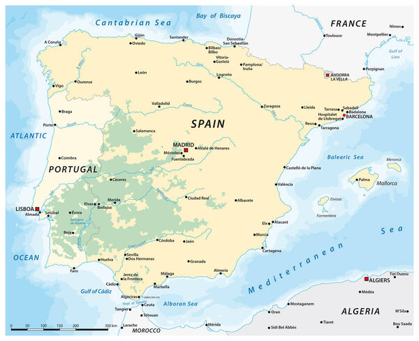 Карта Дехесы, Монтадо, культурный ландшафт южной и центральной Испании и южной Португалии