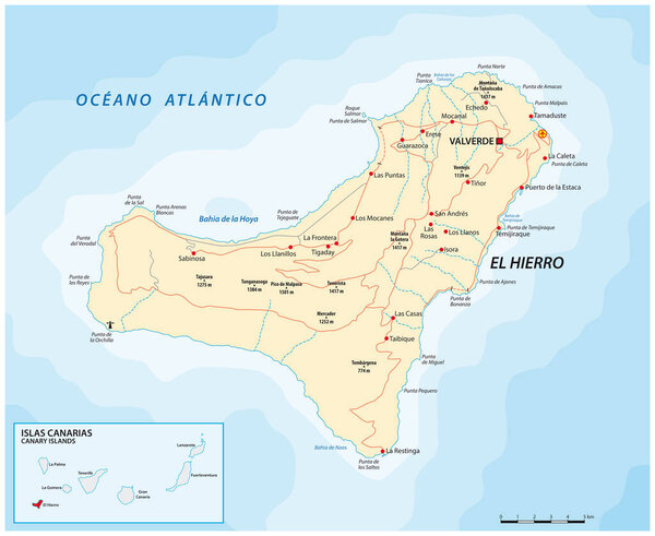 Векторная карта - Канарские острова, Эль-Иерро