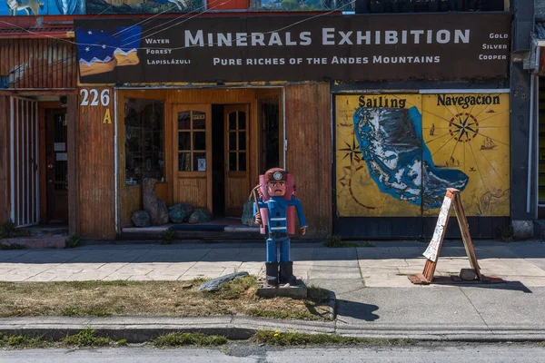 Puerto Natales Fevereiro Criança 2020 Uma Lata Lixo Peculiar Centro — Fotografia de Stock