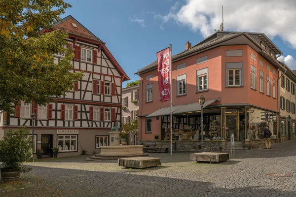 Kronberg Germany October 2021 Schirnplatz Fountain Historic Old Town Kronberg — 스톡 사진