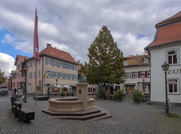 Kronberg Deutschland Oktober 2021 Schirnplatz Mit Brunnen Der Historischen Altstadt — Stockfoto
