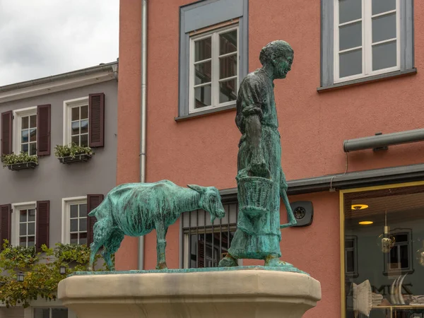 Kronberg Germany October 2021 Fountain Sculpture Historic Old Town Kronberg — стоковое фото