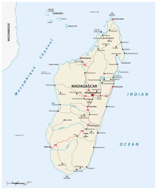 Madagaskar Afrika ada ulusunun yol haritası.