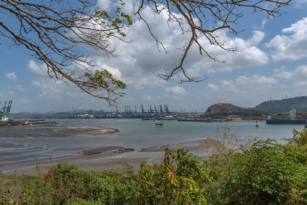 Panama City Panama March 2019 Entrance Panama Canal Container Loading — Stockfoto