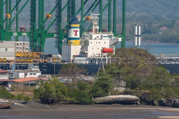 Panama City Panama March 2019 Entrance Panama Canal Container Loading — стокове фото