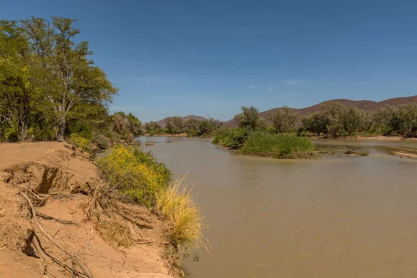 Landscape Kunene River Border Rivers Namibia Angola Epupa Namibia — ストック写真