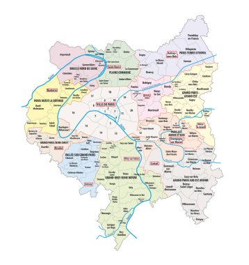 Fransa 'nın başkenti Paris' te 2016 yılında kurulan belediye derneklerinin haritası. 