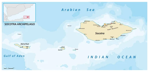 Vector Map Yemen Islands Socotra Archipelago — Διανυσματικό Αρχείο