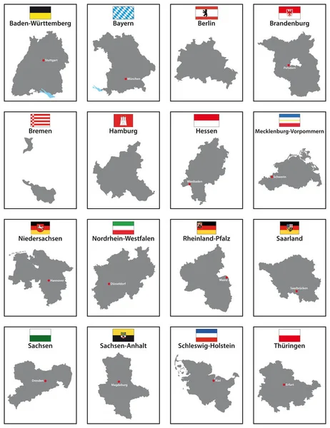 Διανυσματικοί Χάρτες Σημαίες Των Κρατών Της Γερμανίας — Διανυσματικό Αρχείο