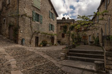 Historical buildings in the commune of Sainte-Enimie, Gorges du Tarn Causses, Occitania, France clipart