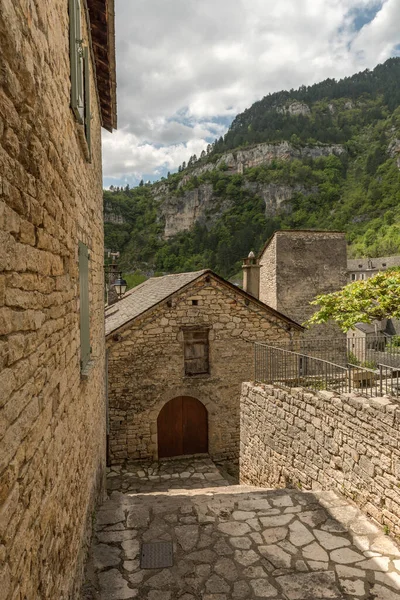 Historische Gebäude Der Gemeinde Sainte Enimie Gorges Tarn Causses Okzitanien — Stockfoto