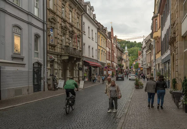 Freiburg Alemania Mayo 2022 Calle Con Tiendas Edificios Casco Antiguo — Foto de Stock