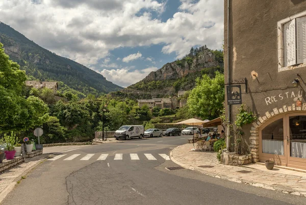 Sainte Enimie France May 2022 Cafe Restaurant Sainte Enimie Gorges — Stockfoto