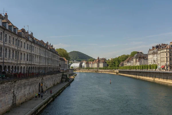 View Front Houses Banks River Doubs Besancon France — Photo