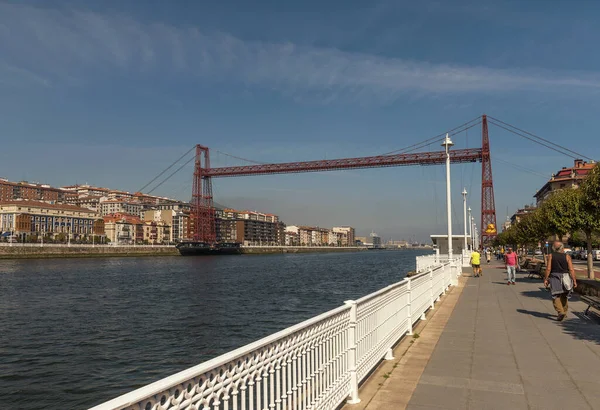Getxo Spanien Mai 2022 Blick Auf Die Vizcaya Transportbrücke Zwischen — Stockfoto